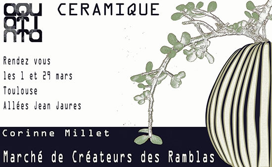 corinne millet aquatinta céramique marché créateurs Ramblas Toulouse